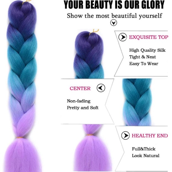 5 packs of ??‍♀️ MERMAID ombré braiding hair NEW
